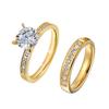 Couple Wedding Rings For Men Lover's Alliance Male Female Ringe Anniversary Stainless Steel Jewelry Ring Woman Gold Color