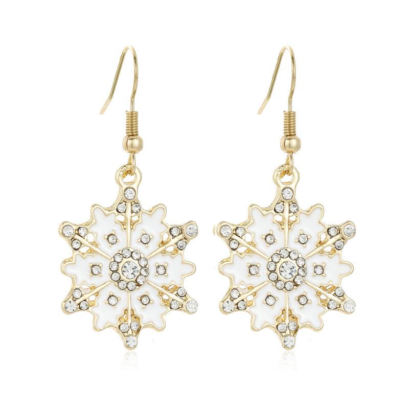 Delicate Rhinestone Snowflake Pearl Bracelet Earrings Set for Women Elegant White Pearl Crystal Bracelet Girl Party Jewelry Gift