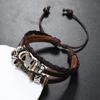 Multi Layer Leather Bracelet Star Beaded Bangle Fashion Woven Bracelet Jewelry