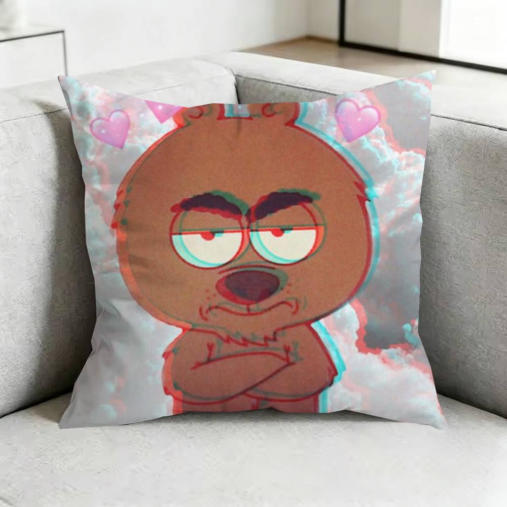 BrickleberryY    Humorous Animation Square DoubleSided printed Pillow Case Bedroom Bedside Pillow Sofa Cushion Cover Gift