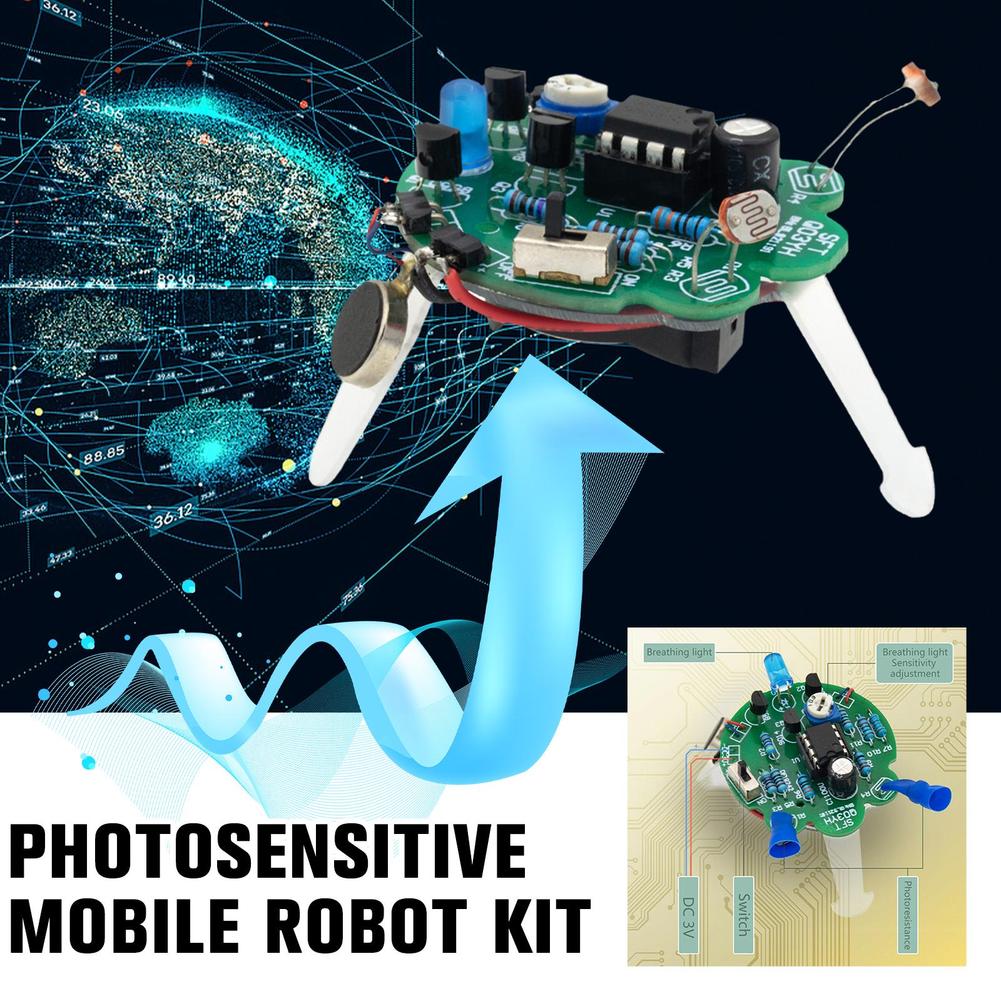 LED Breathing Light Photosensitive Sensor Mobile Robot Simulated Robot Toy Electronic Soldering H4S9