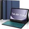 Samsung Tablet A9 Plus 11 Protective Leather Keyboard Case with Backlit Bluetooth and Pen Slot A11+