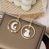Cartoon Cute Asymmetrical Cute Rabbit Earrings, Girly Heart Sweet Alice Earrings