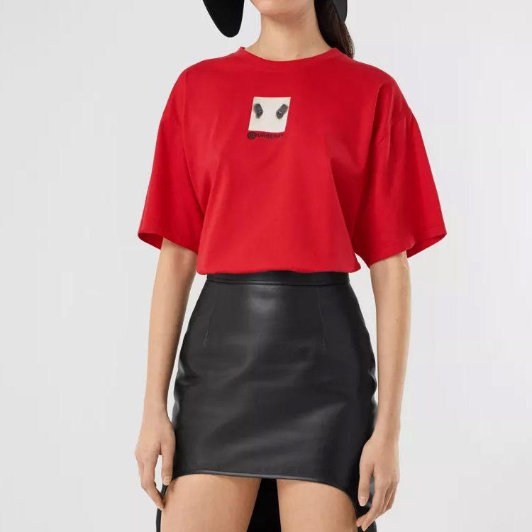 Burberry T Shirts Women's Red Crew Neck Moderate Other 8032114-A1460