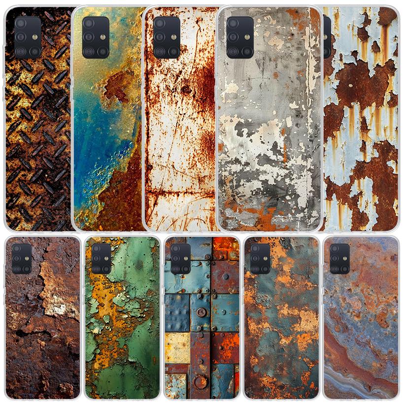 Vintage Industrial Style Rusty Pattern Soft Cover for Samsung Galaxy A12 A22 A32 A52 A72 A02S Phone Case Note 20 Ultra 10 S10 Pl
