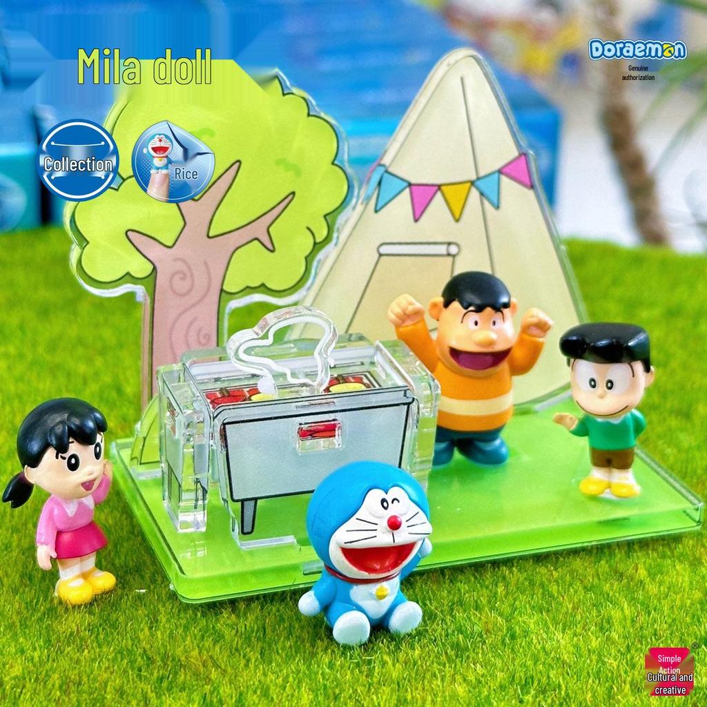 Genuine Doraemon Rice Grain Mini Ornament: Cute Blind Box Desktop Doll Gift