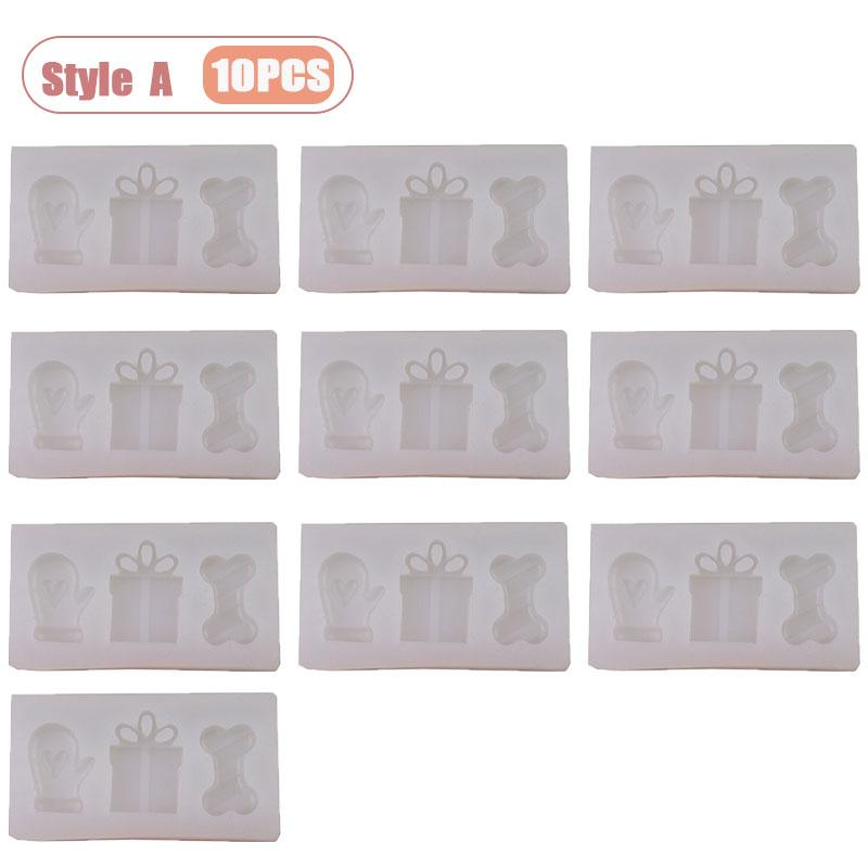 DIY Silicone Mold Christmas Gift Box Candle Chocolate Fondant Cake Baking Glove Bone Shape Creative Craft Mold Gift for Adults