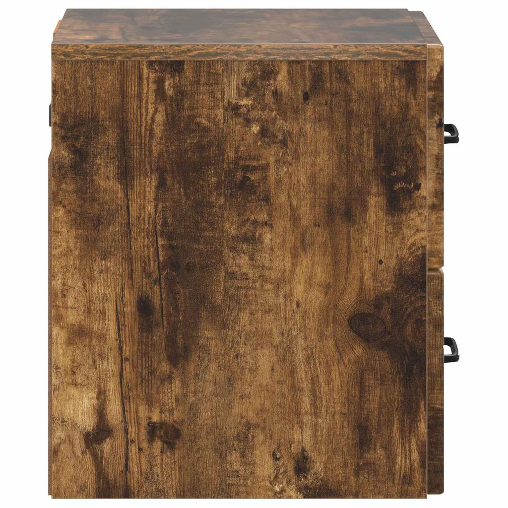 Wall Mounted Nightstand 2 Pcs Smoked Oak Wood Based Material