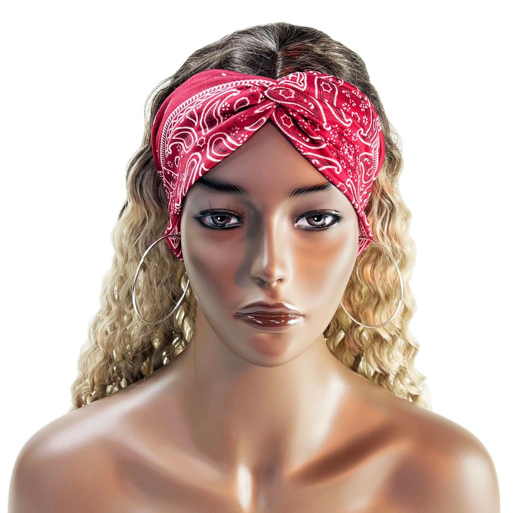 Head Bands Cross Elasticity Hair Band Bandana Print Head Wrap Beauty Sports Headband
