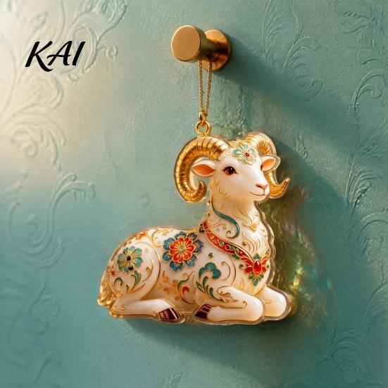 Translucent Gradient Holiday Ornament 2D Acrylic Goat Christmas Ornament, Cute Animal Sheep Hanging Decor for Sturdy Structure Pendant Tree,