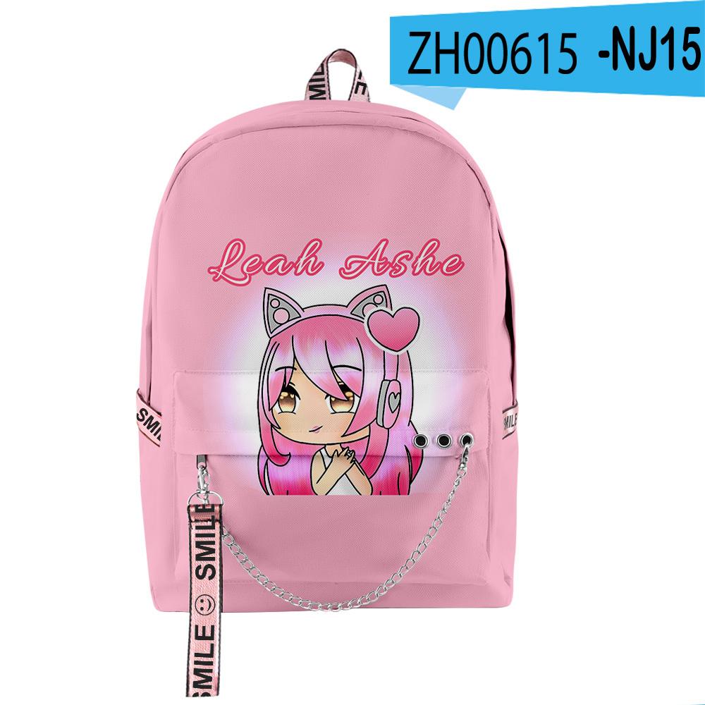 Popular Novelty Cool Leah Ashe Student School Bags Unisex 3D Print Oxford Waterproof Notebook Multifunction Travel Backpacks