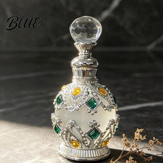 Flacone Profumo Ricaricabile 15ML Flacone Lusso Vintage Olio Essenziale & Fragranza Contenitore Profumo Vuoto in Vetro Stile Arabo di Dubai per Viaggio Compatto