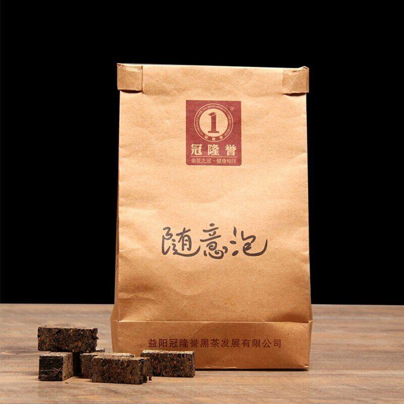 2016 Anhua Instant Hey Cha Mini Fu Zhuan Golden Flower Čínské čaje Tuocha 200g