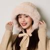 Knitted Hat Women's Autumn Winter Hemp Pattern Wool Collar Wool Hat Velvet Snow Hat