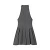 BSK&TRAF Women's Sleeveless Pleated Halter Neck Dress - Autumn 2025 Collection