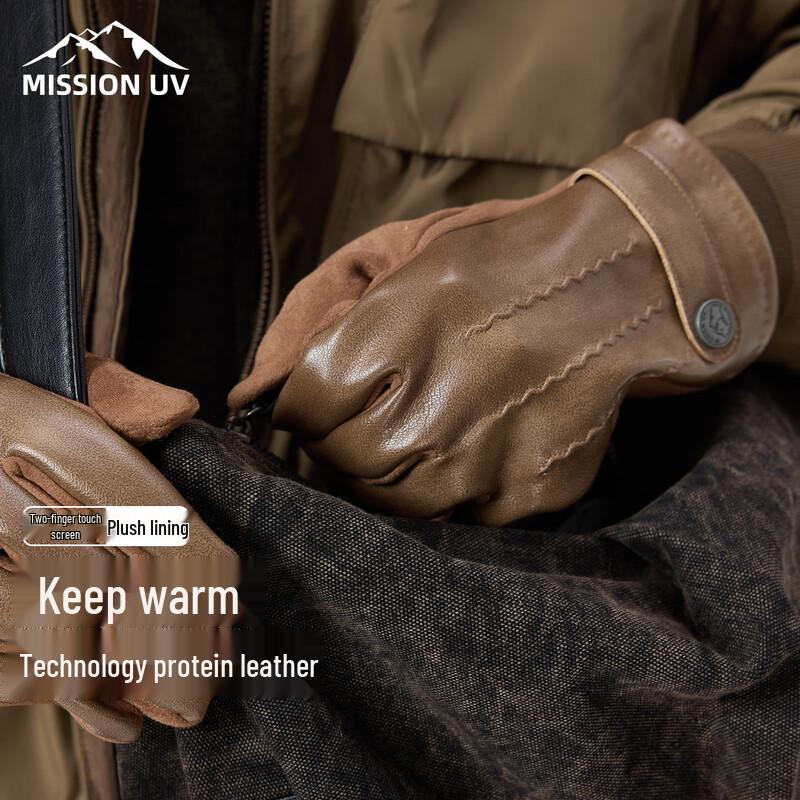 

MISSION Мужские зимние теплые перчатки из ПУ кожи с сенсорным экраном