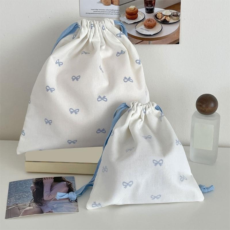 Multifunctional Drawstring Bag Cosmetic Bag Bows Makeup Bag Portable Storage Pouch Gift Pouch Small Storage Bag