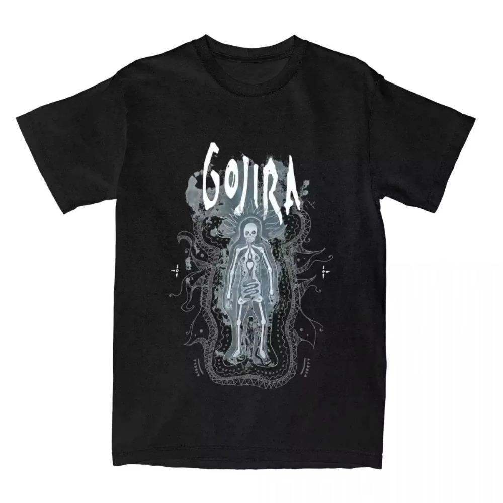 Summer Fashion Men and Women Gojiras Rock Metal Band Print T-shirt Pure Cotton Loose Casual Old-fashioned Retro 2DT-shirt