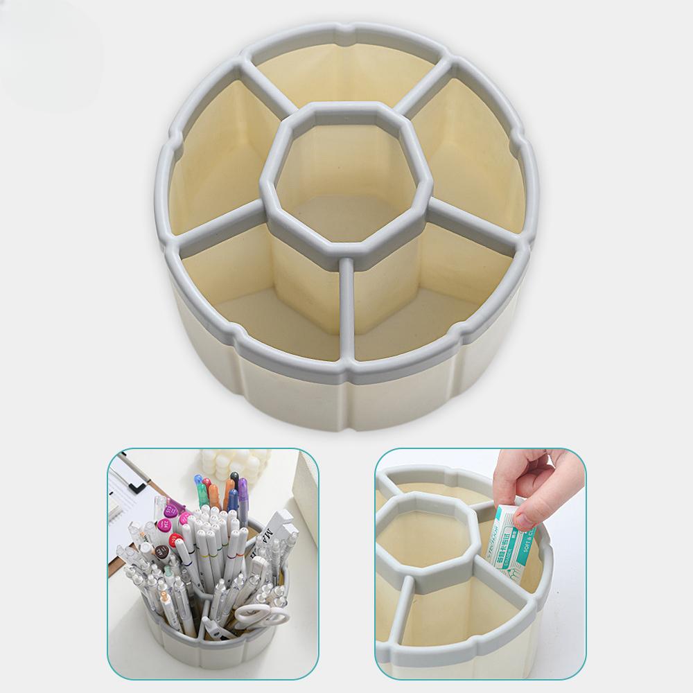 6 Girds Ferris Wheel 360° Rotating Pen Holder Roomy Charming Pencil Storage Box Desktop Organizer School Office Stationery
