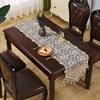 Porche Européen Doré Longue Broderie Décoration de Table à Manger Chemin de Table Luxe Léger Table Basse Meuble TV Nappe Housse de Piano