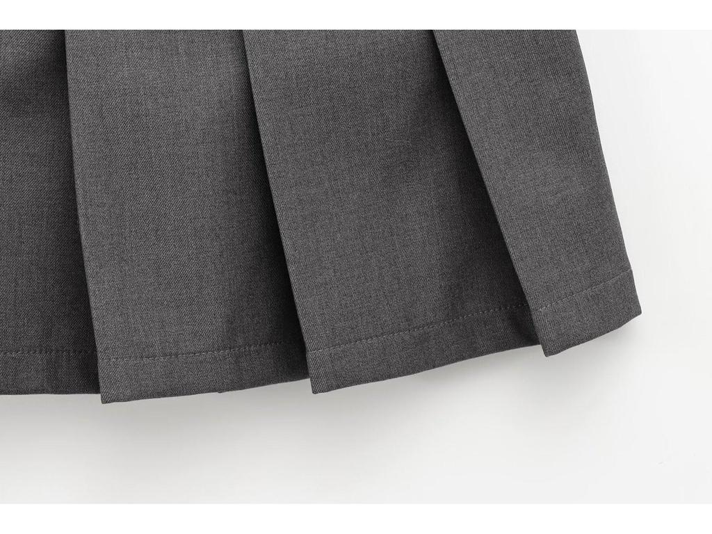 Spring 2025 Women's European & American Style Belted Pleated Skirt
