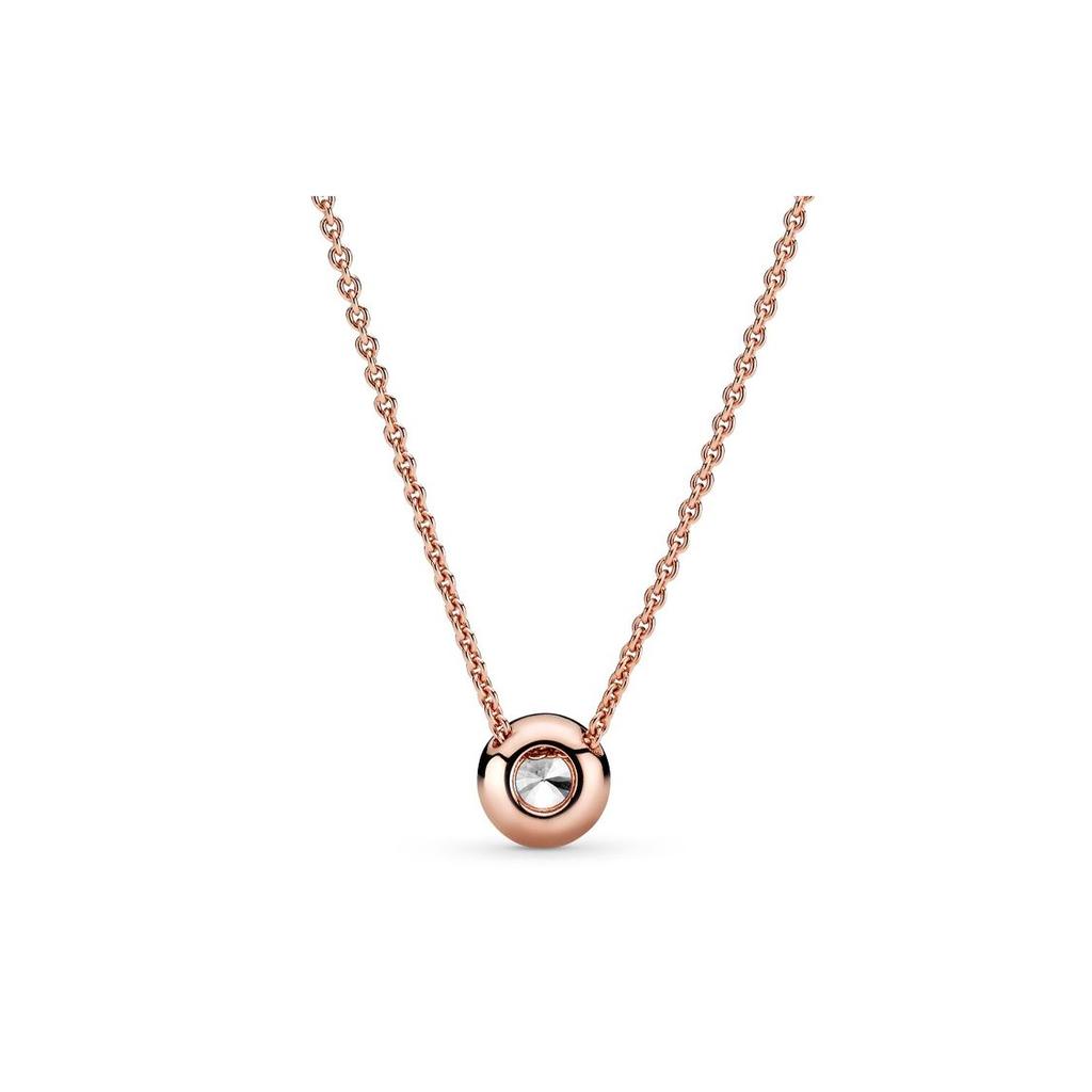 Pandora Klasyczny Elegancki Srebrny 925 Naszyjnik Choker Kobiety naszyjnik Różowe Złoto 386240CZ