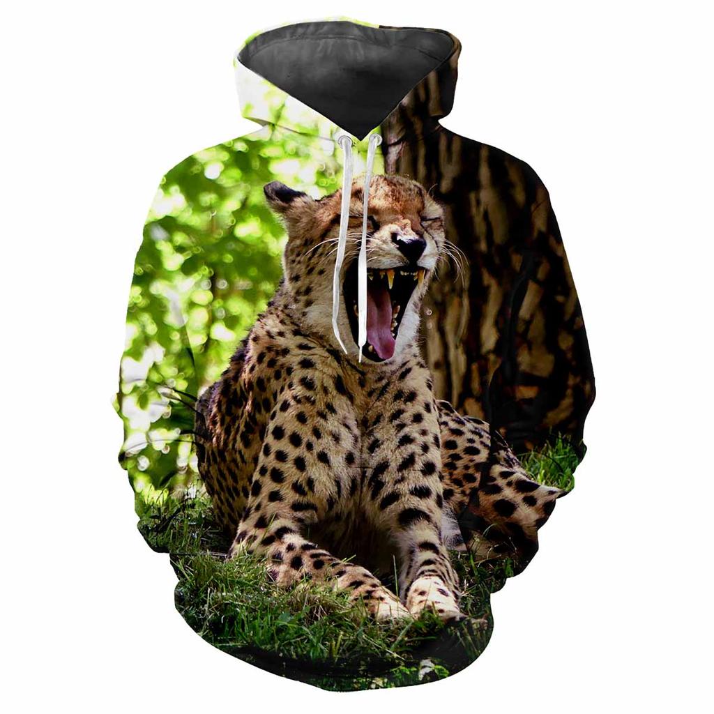 Tiger Djur Best 3d Tryckt Vår Och Höst Män Med Huvtröja Lös Casual Mode Personlighet För Att Skapa Bekväma Kläder