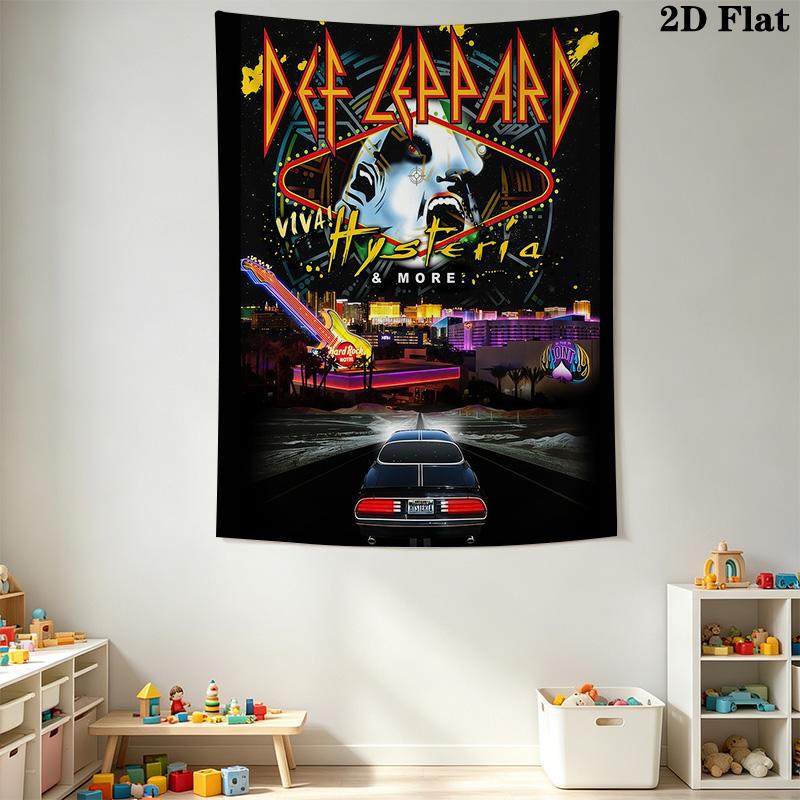 Def Leppard Live Stage Tapestry Background Cloth Fashion Print Christmas Gift Work Of Art Wall Decoration