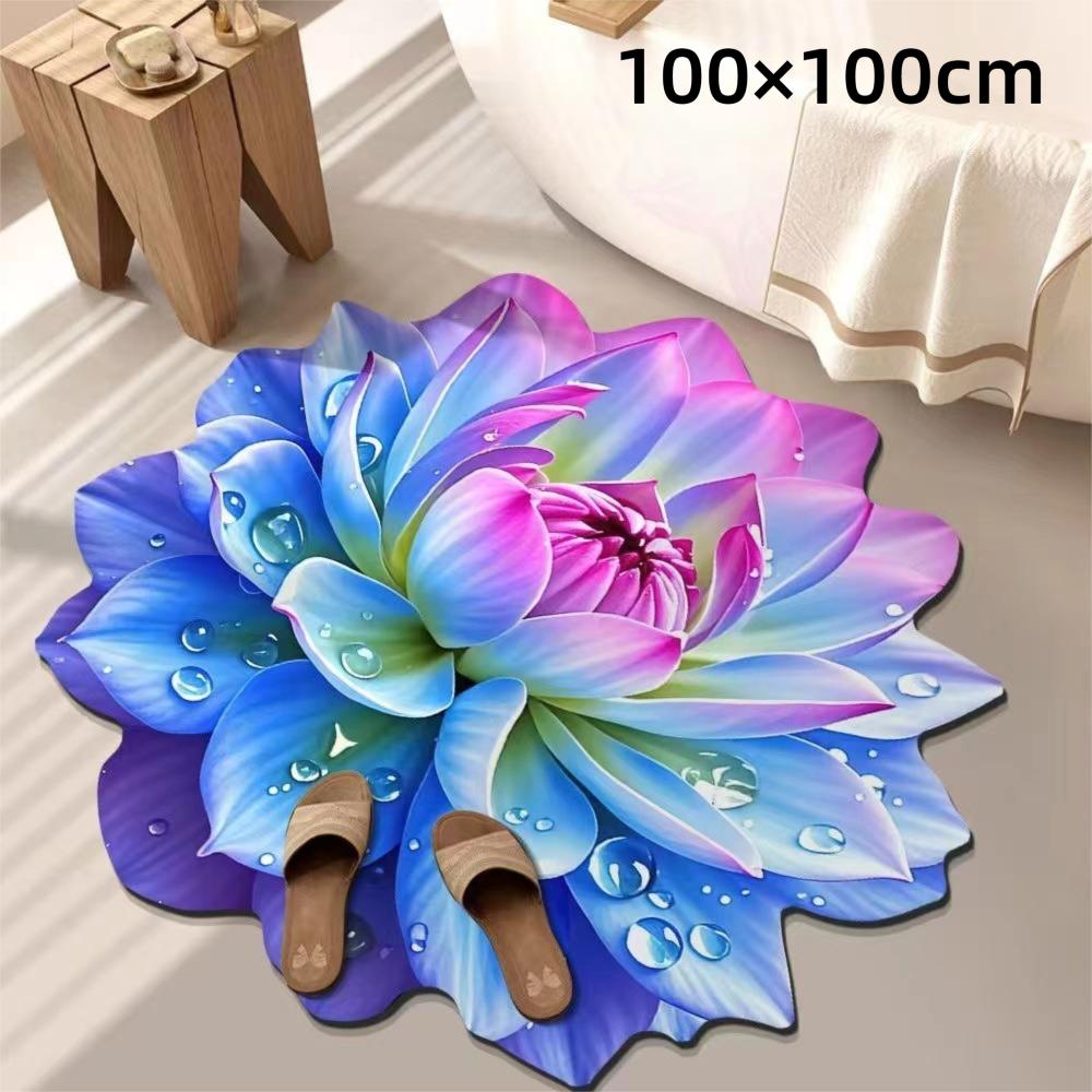 Special-shaped Flower Carpet 60/100cm Bathroom Floor Mats  for Living Room Tea Table Bedside