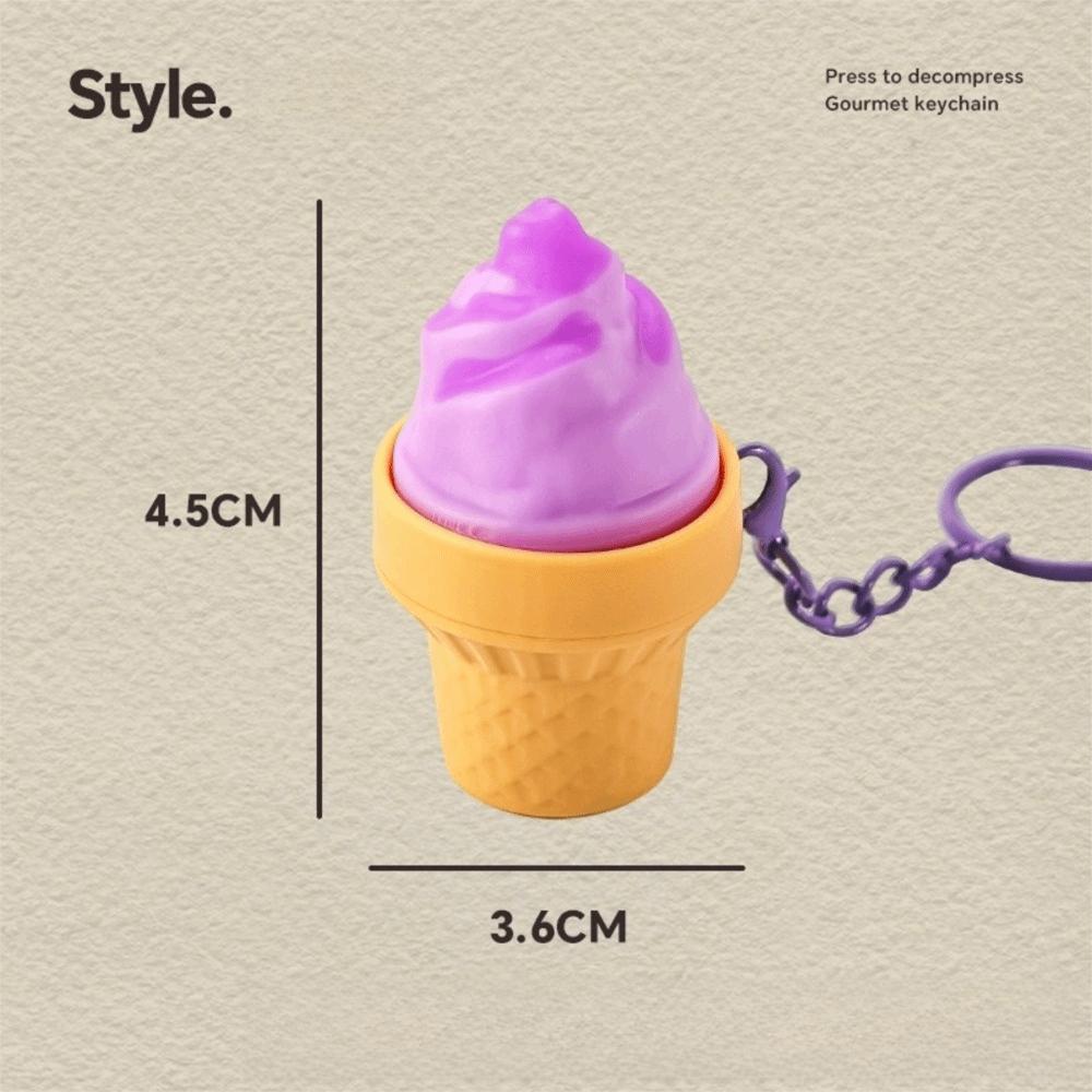 Cartoon Anti-stress Toy Pendant Finger Button Foods Clicker Key Chain  Decompression Gift