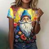 Christmas Santa Claus 3D Print Women's T-Shirts Casual Tops O-Neck T Shirt Y2k Harajuku Short Sleeve Street Tees Female Clothing