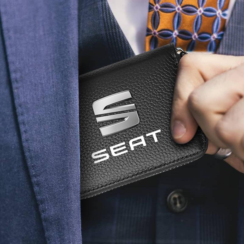 Car Driver's License ID Card Bank Card Wallet Car Styling For SEAT Leon 5F Ibiza 5 6 MII Altea Toledo 3 Cordoba Alhambra