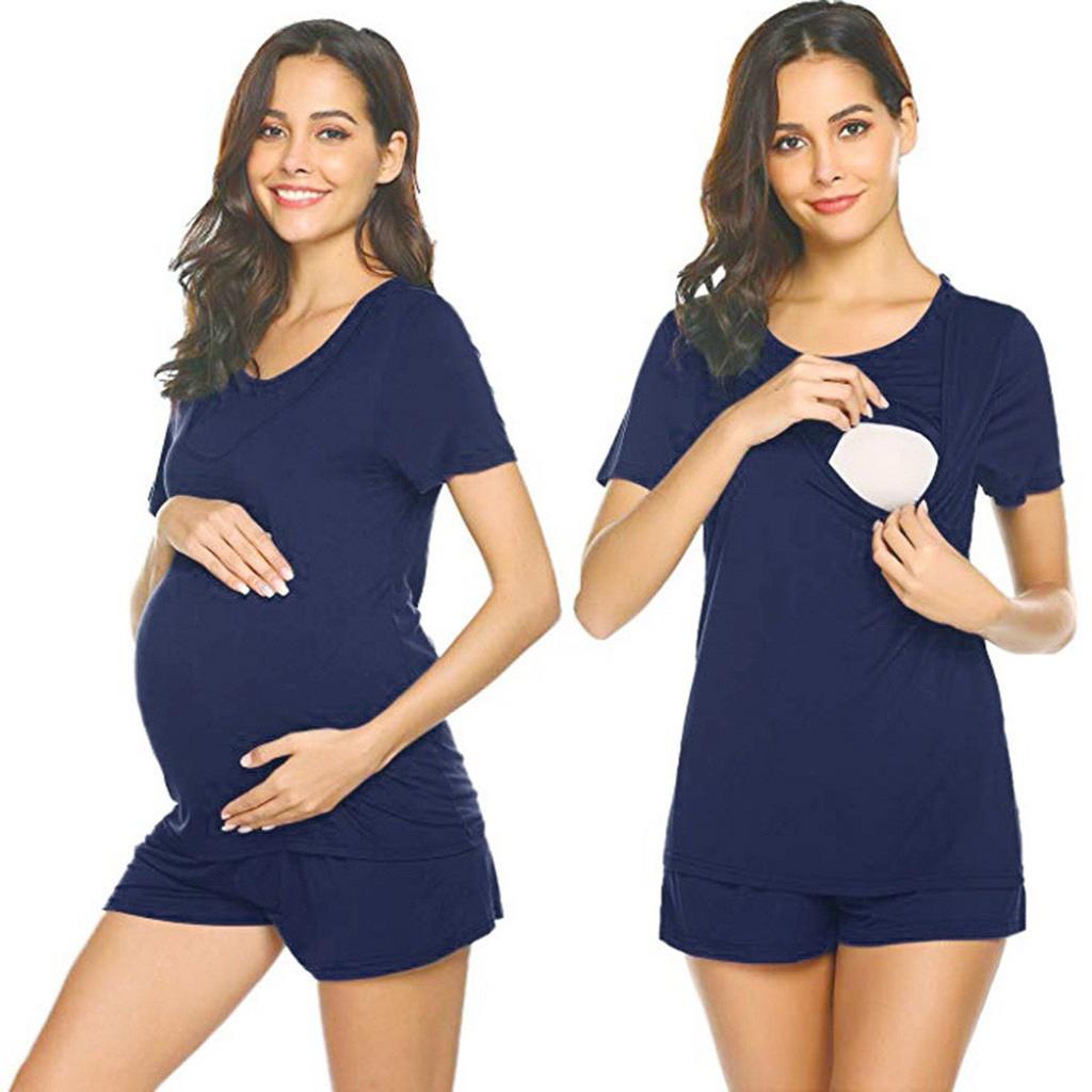 Maternity Pajamas For Set Short Sleeve 