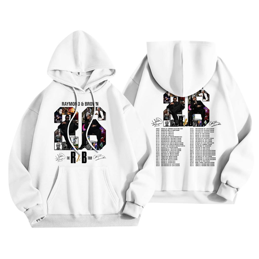 Unisex Casual Hooded Pullover Sweatshirt Long Sleeve Loose Fit Letter Print