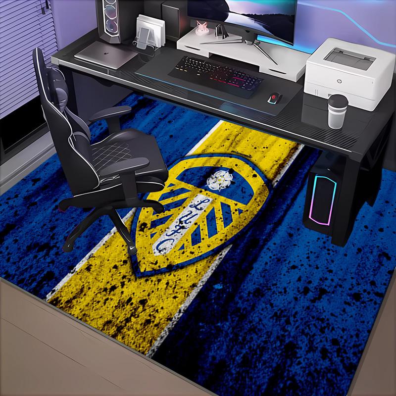 1PC Leeds United Crest Design Rug Game Carpet, Floor Mat for Bedroom Living Room Entryway Rug, Home Decor Idea Gift for Christmas birthday