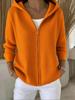 2026 Autumn/Winter European & American Women's Loose Knit Hooded Solid Cardigan