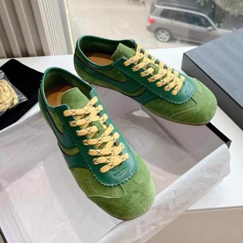 German Training Shoes Women New Genuine Leather Women Sneakers Flat Lace-up Retro Large Size Forrest Gump Shoes Women