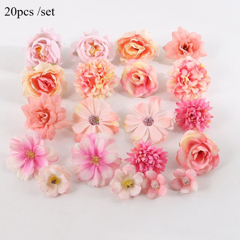 

Silk Artificial Flowers Home Decor Birthday Wedding Party Wreaths DIY Handmade Crafts Wedding Decorations Bouquet Accessories розовый