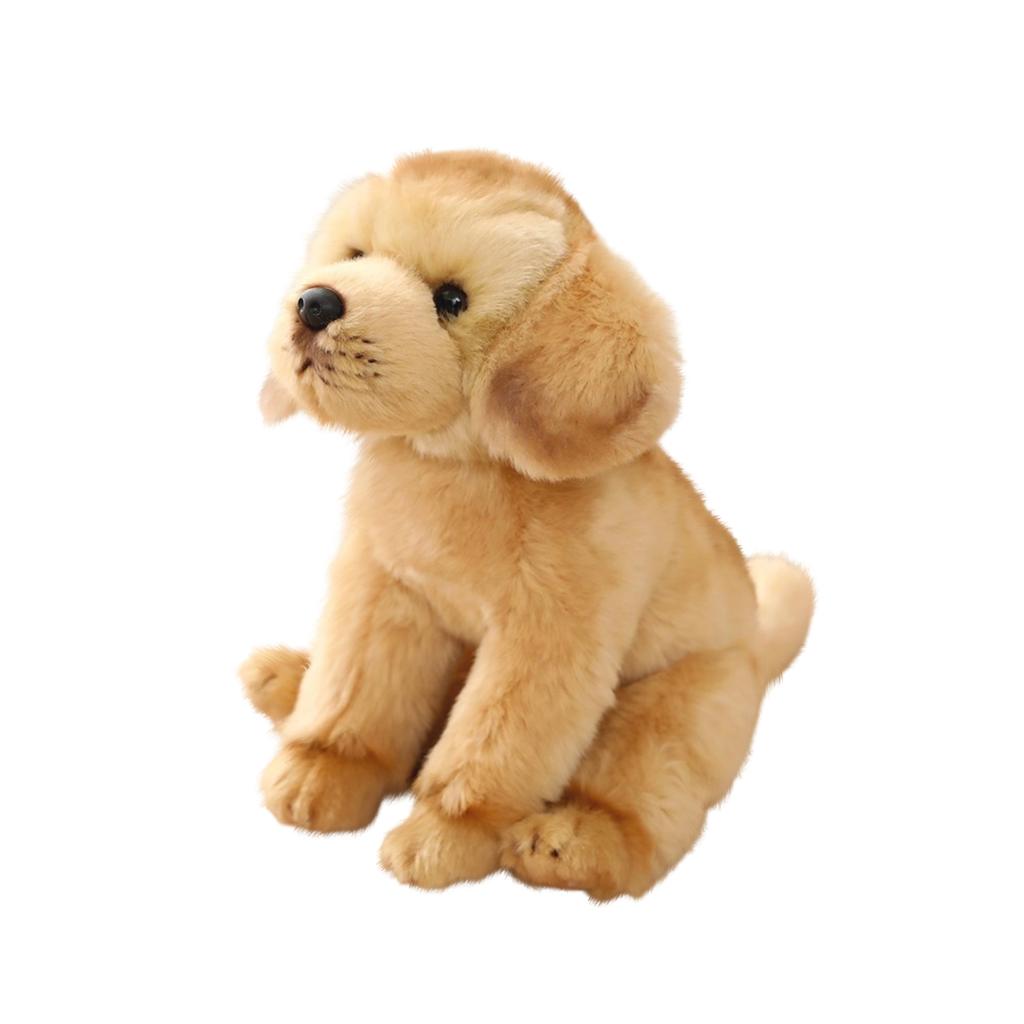 Plush Dog Toy Soft Stuffed Animal Realistic Sitting Puppy Plushie Gift for Kids and Collectors Home Decoration