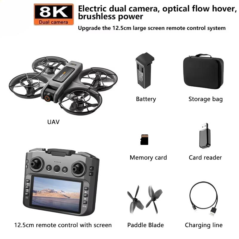 S156 RC MINI Drone 8K WIFI FPV ESC HD Aerial Photography RC Aircraft Brushless Obstacle Avoidance Dual Camera Quadcopter Toy Gift