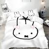 Hot Sale Miffys-Kawaii Bedding Set Soft Polyester Quilt Cover Pillowcase Set Single/Double/Queen for Boys Girls Home Textile
