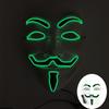 Halloween Glowing V Mask EL Wire Neon Light Up Anonymous Mask Cosplay Horror Luminous Mask for Man Women Haunted House Props