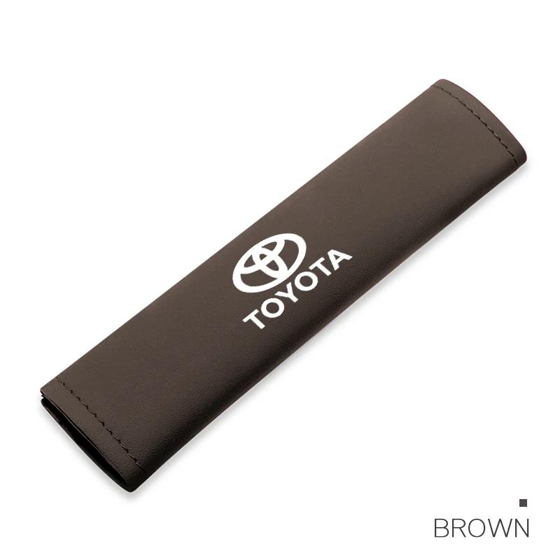 

For Toyota Car Pu Leather Seat Belt Shoulder Protection Set Interior Accessories Gazoo Racing Corolla Crown Yaris Chr Auris Rav4