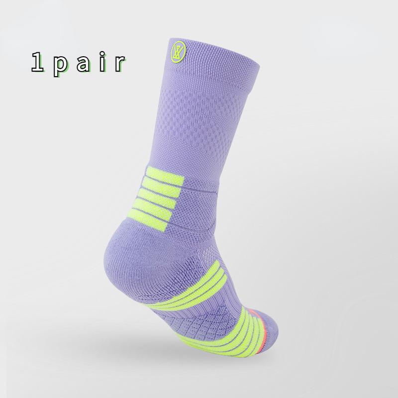 Size 35-39 Women's Mid Length Tennis Socks Towel Bottom Breathable and Odor Proof Sports Socks