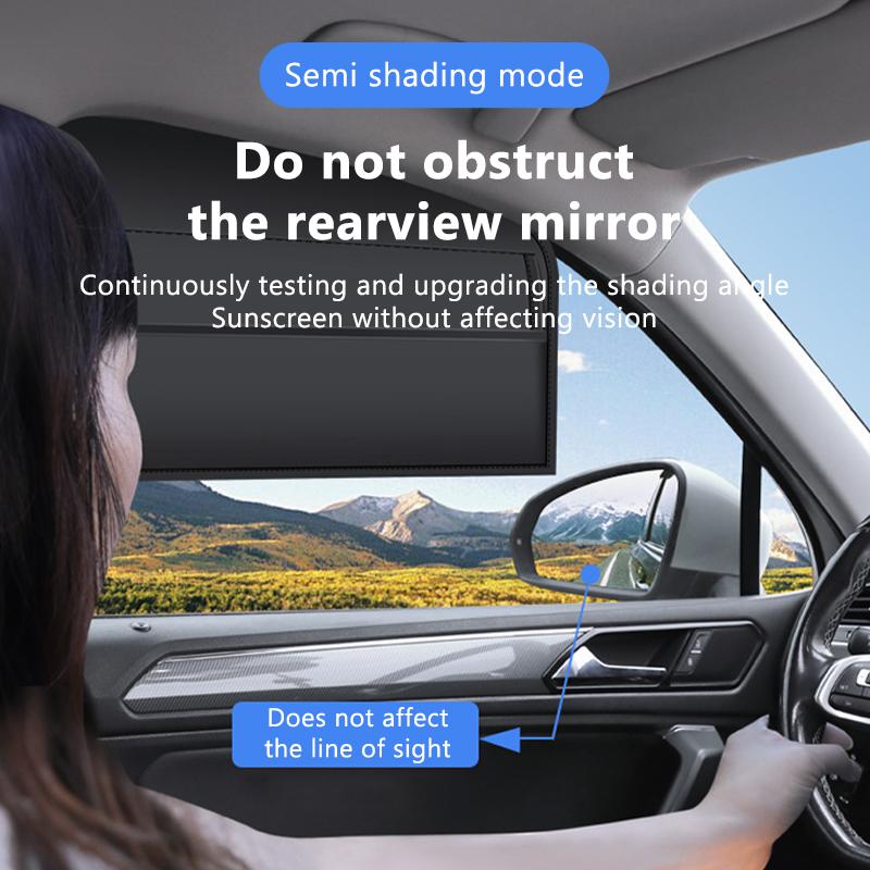 SEAMETAL Magnetischer Auto-Fenster-Sonnenschutz Doppellagiger Sonnenschutz Voll-/Teilweise Abdunkelnder Auto-Vorhang Vorne Hinten Sonnenschirm Mit Aufbewahrungstasche