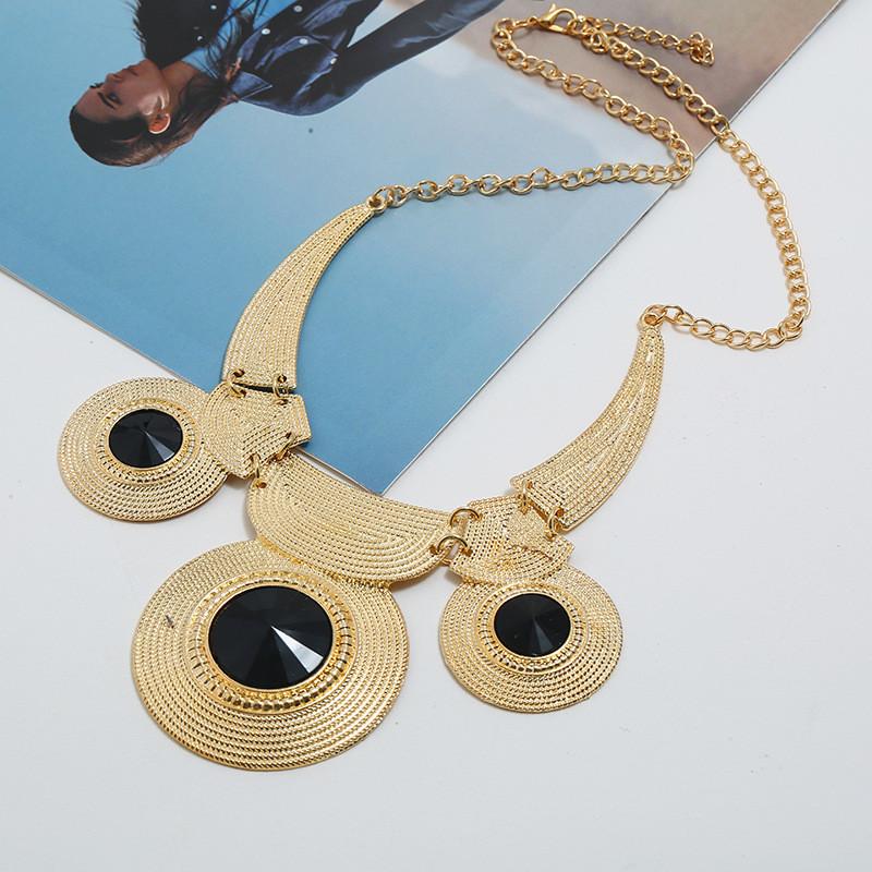 Vintage Geometric Alloy Pendant With Gemstone Embellishments For Fashionistas