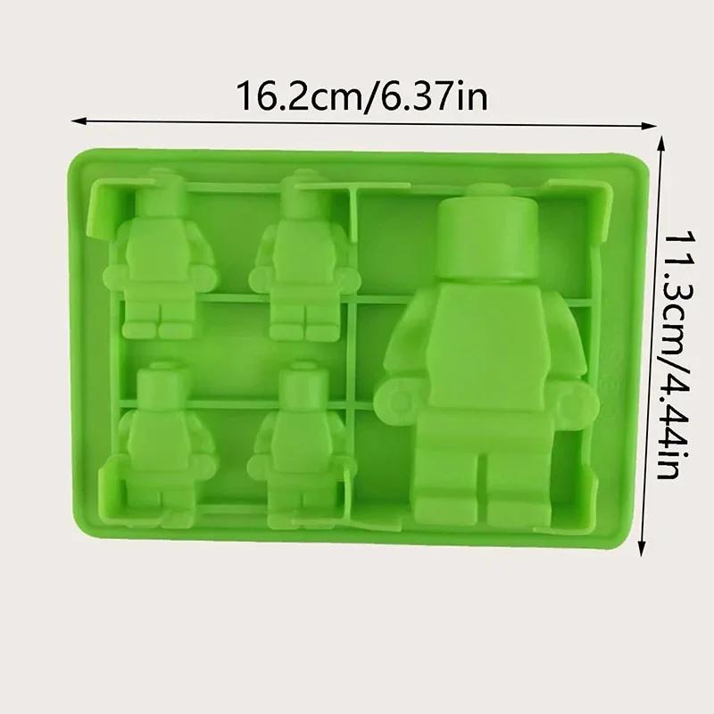 

1 шт. форма для строительного блока робота, силиконовая форма ручной работы зелёный