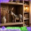 Scultura Asino Rustico Country Resina Vintage Figurine Animali Rustico Artigianale Decorazione Scrivania Scaffale Regalo