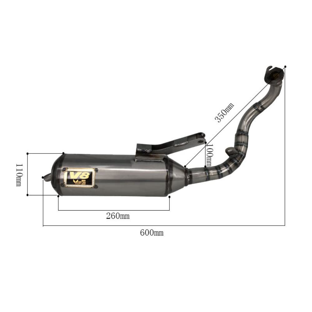 MORASTYLE Honda Dio Exhaust System AF27 DIO V8 Chamber Hawaiian Chamber Horizontal Type Super Dio AF34 AF35 AF18 AF25 AF28 Welded Rustproof Finish