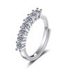 18K Gold Plated S925 Sterling Silver Ring for Women with Simulated Diamond Moissanite Seven Princesses Design.